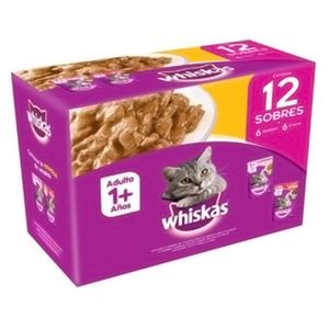 Alimento húmedo para gato adulto sabor salmón/carne x85g Whiskas