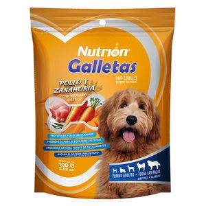Galleta para perro toda etapa sabor pollo y zanahoria x100g Nutrion