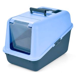 Arenero para gato puerta azul 55.5x38.5x39cm Rimax