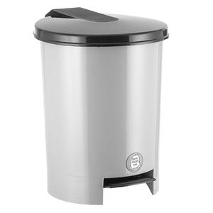 Papelera con pedal 12 litros plata Vanyplas