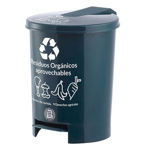 Papelera con pedal 12 litros riesgo/ bio verde Vanyplas