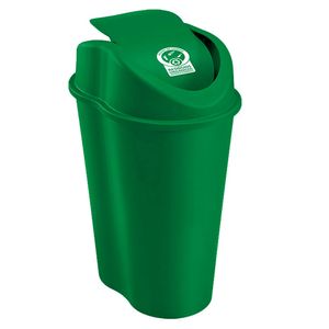 Papelera tapa vaivén verde 10Litros Rimax