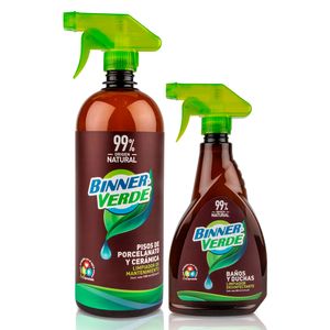 Kit Verde limpiador de piso x1L + limpiador baños x500ml Binner