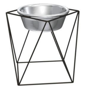 Comedero geométrico grande 31.3x31.3x26.5cm negro Rejiplas
