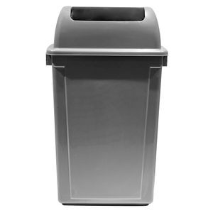 Basurero tapa vaivén plateado 60L Cotidiana