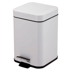 Basurero pedal cuadrado blanco 2.8L Cotidiana
