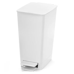Basurero con pedal plástico Slim blanco 8L Rimax