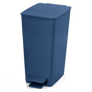 Basurero con pedal plástico Slim azul petróleo 8L Rimax