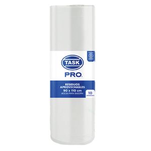 Bolsa de basura rollo 10 und. 128 lt 90x110 cm blanco Task Pro