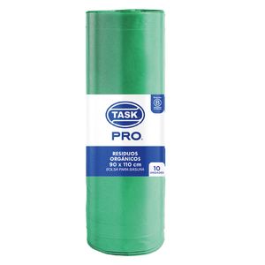 Bolsa de basura rollo 10 und. 128 lt 90x110 cm verde Task Pro