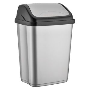 Basurero tapa vaivén plateado 5L Cotidiana