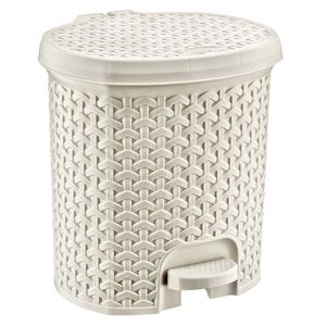 Basurero pedal Símil ratán crudo 5.5L Cotidiana