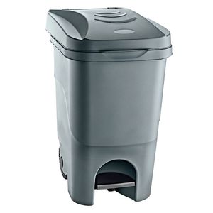 Basurero Plastico Pedal Con Ruedas 60Lt