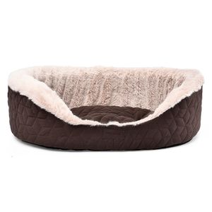 Cama Ovalada peludita marrón M Pet's Fun